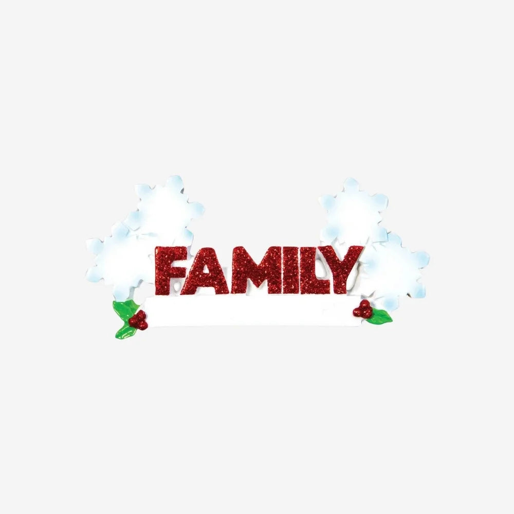 Word Family (with 4 Snowflakes) Christmas Ornament