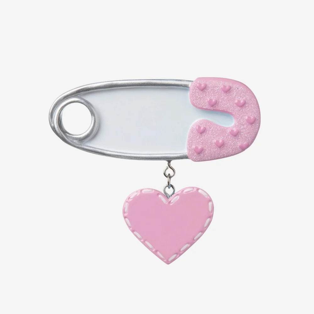 Safety Pin (Pink) Personalized Christmas Ornament