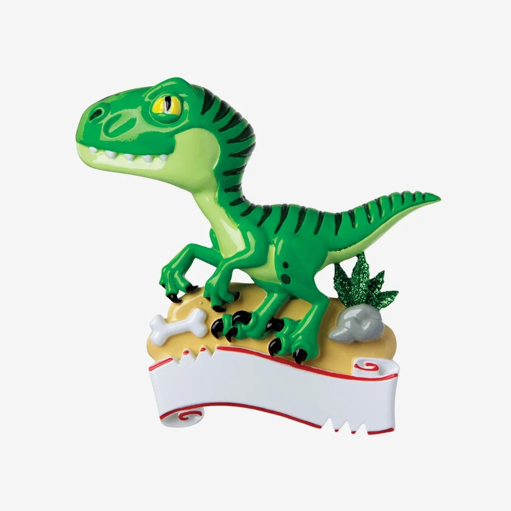 Green Dinosaur Personalized Christmas Ornament
