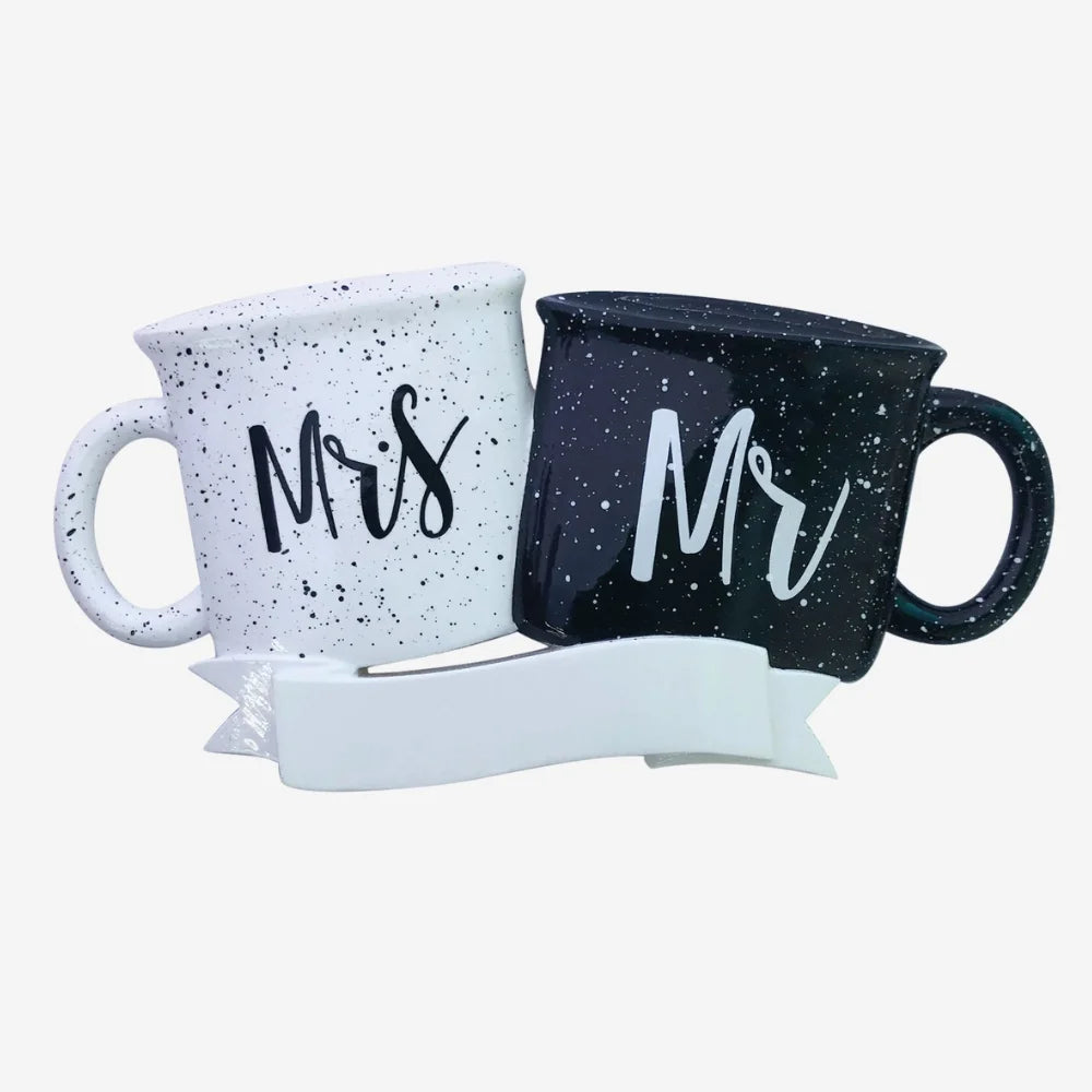 Mr & Mrs Mugs Assortment Personalized Christmas Ornament