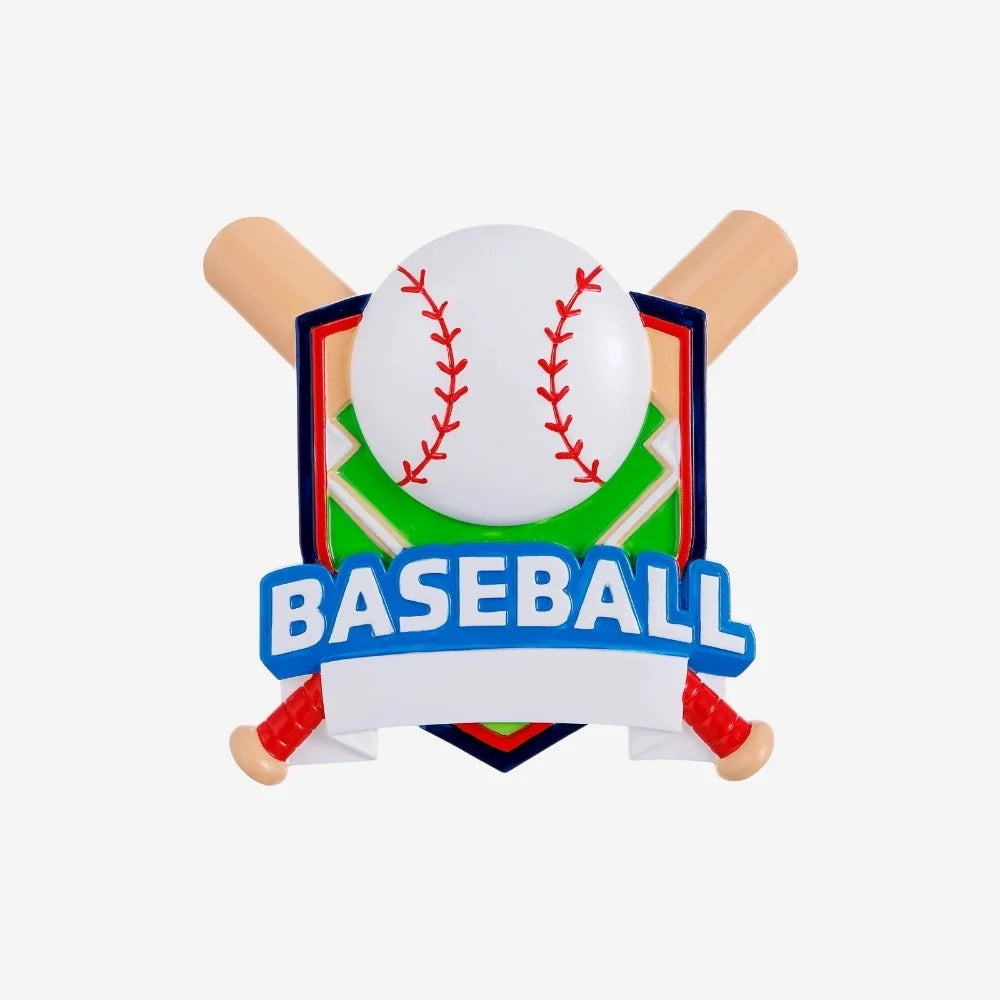Baseball Shield Personalized Christmas Ornament
