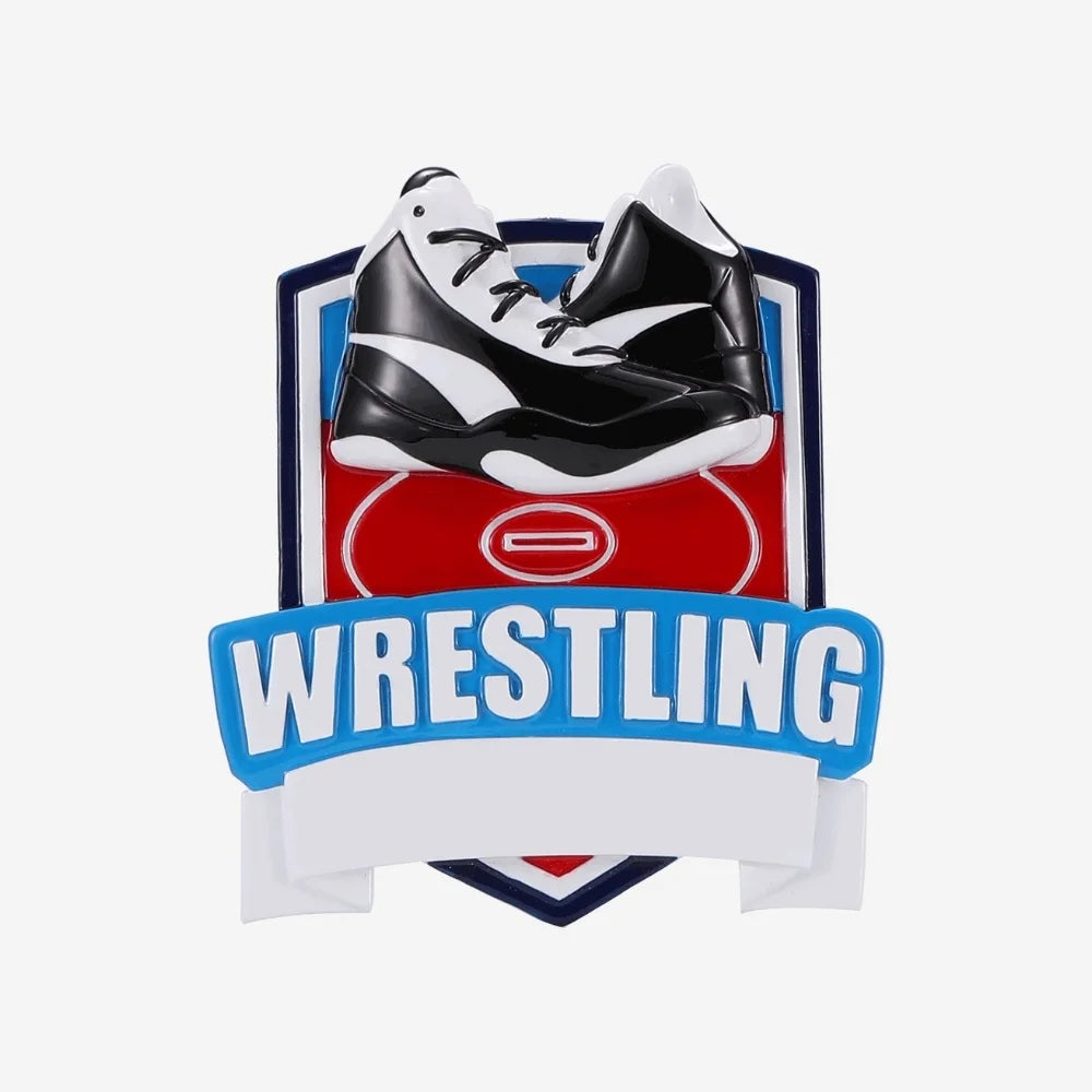 Wrestling Shield Personalized Christmas Ornament