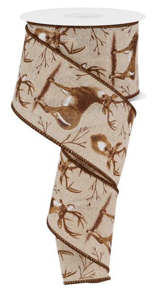 2.5" x 10yd Deer ribbon ,RGE174818