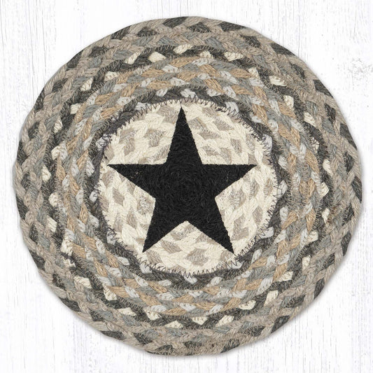 10" Round Printed Trivet with Black Star Design