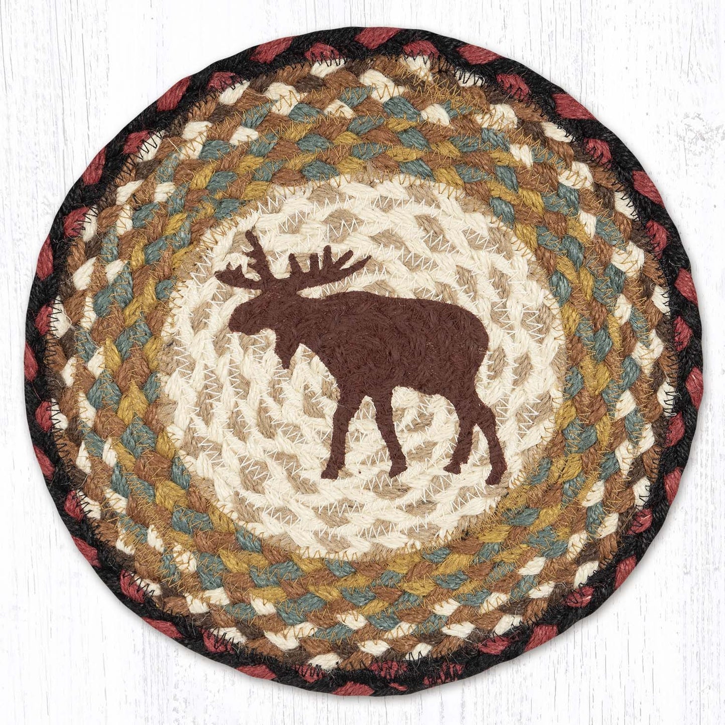 10" Round Printed Trivet with Moose Design