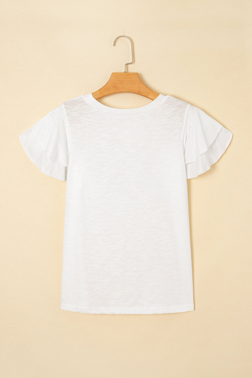 Dark Grey Layered Ruffle Short Sleeve Round Neck Top