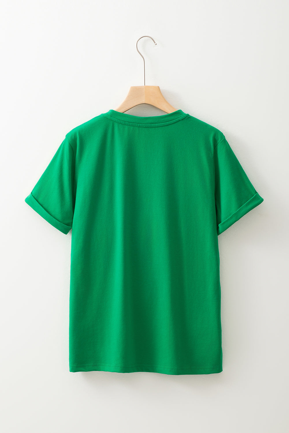 Khaki Casual Plain Crew Neck Tee