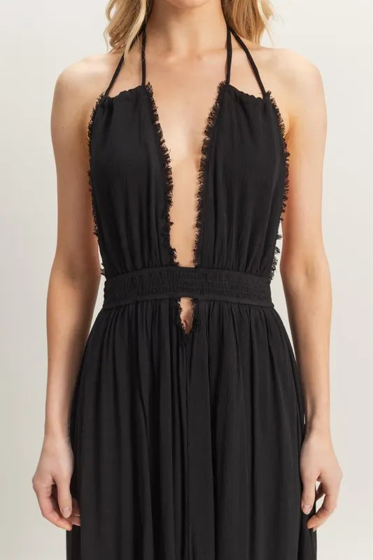 HYFVE Halter Neck Fitted Waist Flowy Maxi Dress Barbs Country Creations HYFVE Halter Neck Fitted Waist Flowy Maxi Dress Barbs Country Creations