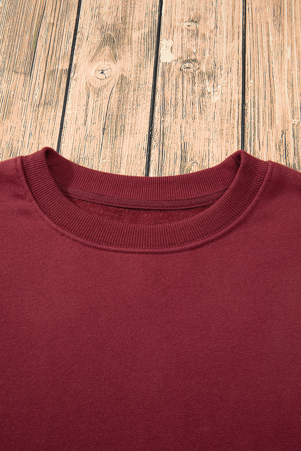 Gray Solid Fleece Lined Drop Shoulder Terry Sweatshirt