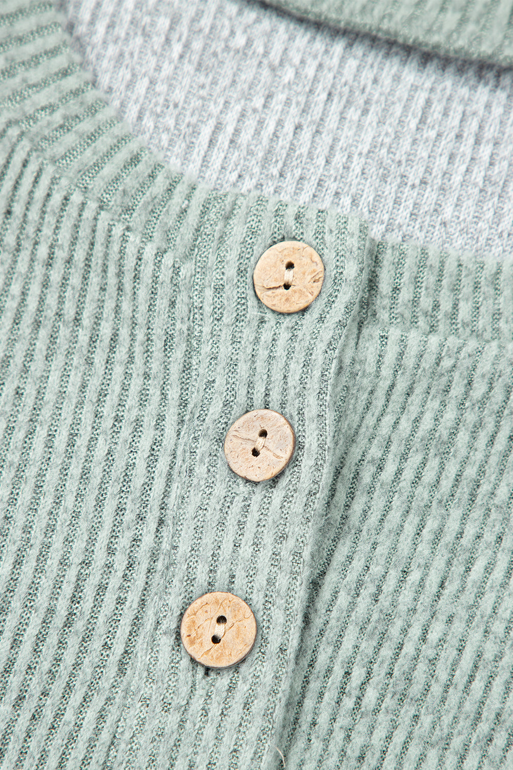 Jet Stream Color Contrast Ribbed Loose Fit Long Sleeve Top