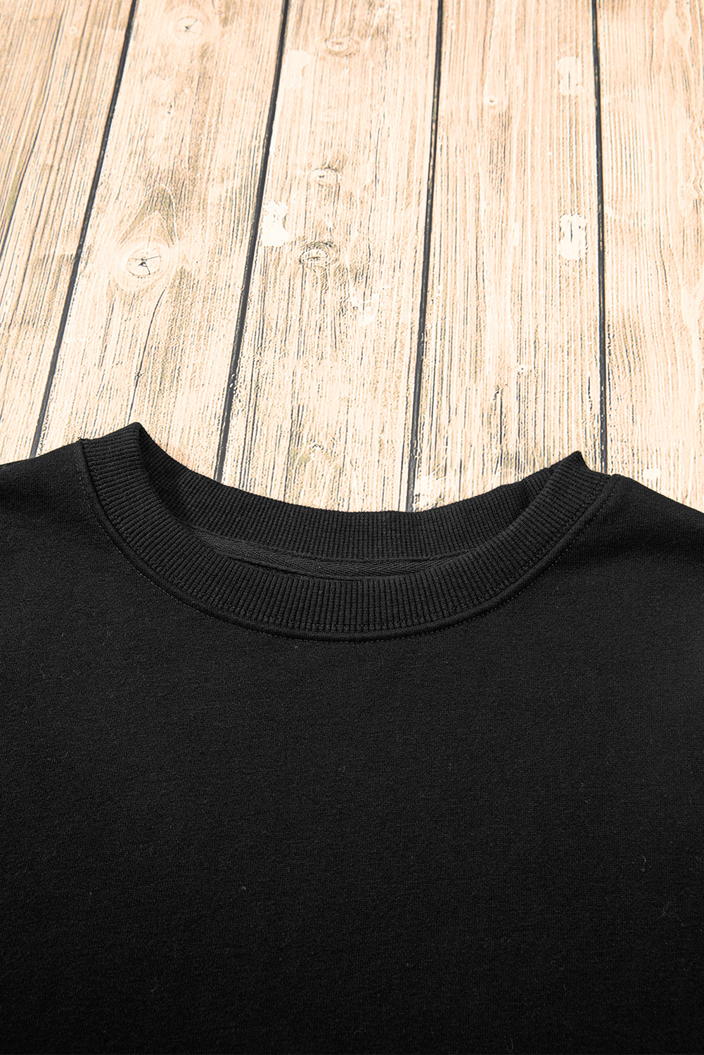 Gray Solid Fleece Lined Drop Shoulder Terry Sweatshirt