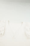 Deep V Lace Butterfly Sleeve Top