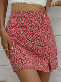 Ditsy Floral Slit Mini Skirt