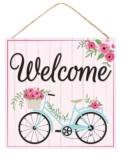 10"Sq Welcome/Bicycle Sign