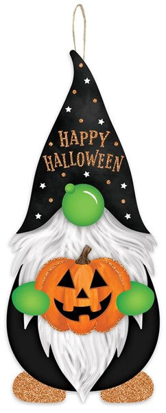 13.25"Hx5.75"L Halloween Gnome Shape sign ,  AP8905