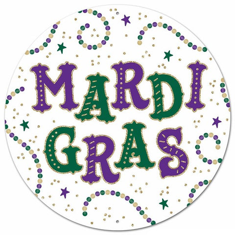 12"Dia Glitter Mardi Gras Sign