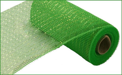 10.25"X10yd Lime with Lime Foil Metallic Mesh