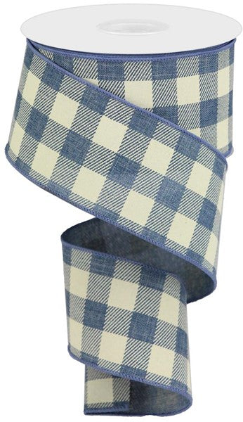 2.5"X 10 yd Striped Check On Royal