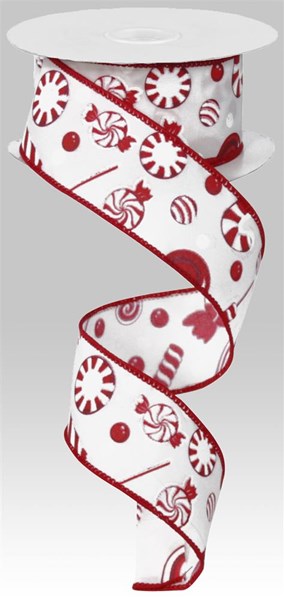 1.5"X10yd Red/White Candy