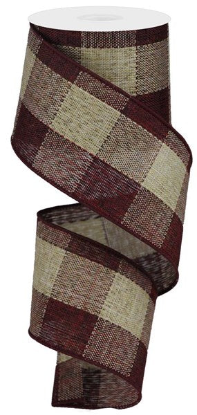2.5"X10yd Woven Royal Burlap Check