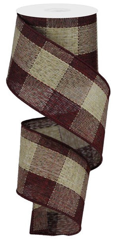 2.5"X10yd Woven Royal Burlap Check
