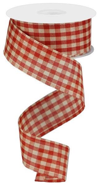 1.5"X10yd Gingham Check , RGC1067WH