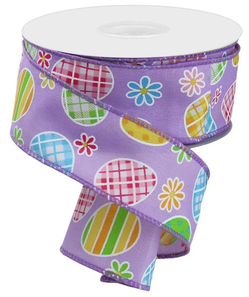 1.5" X 10Yd Check Plaid Egg/Daisy