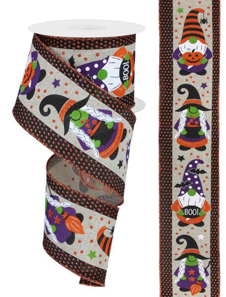 2.5"X10yd Halloween Gnome ribbon , RGE152818