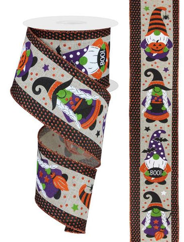 2.5"X10yd Halloween Gnome ribbon , RGE152818