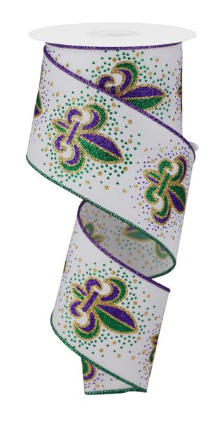 2.5" X 10Yd Fleur De Lis ribbon