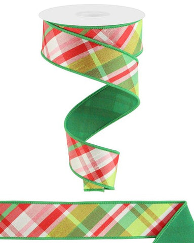1.5" X 10Yd Diagonal Plaid/Pg Fused Back