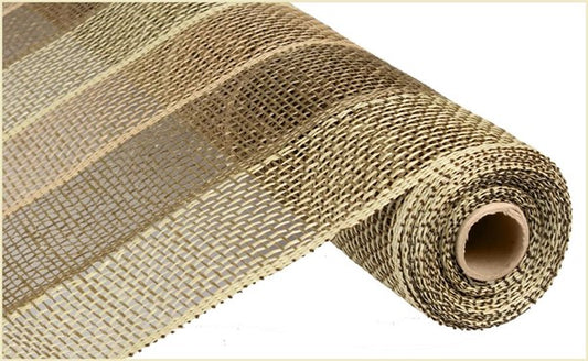 21"X10yd Poly Burlap Stripe Mesh Beige/Honey Brown/Natural