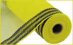 10.25" X 10Yd Border Stripe Metallic Mesh yellow / black