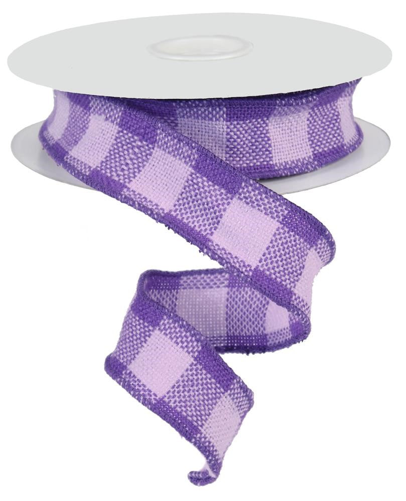 1.5" X 2.5" Faux Burlap Check  Lavender/Purple