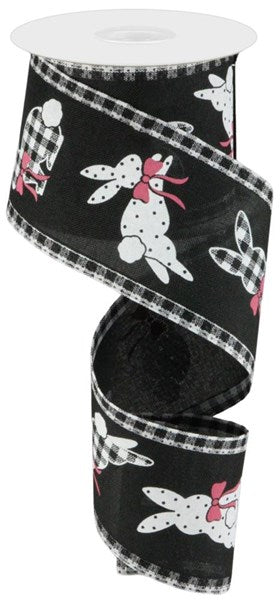 2.5"X10yd Bunnies On Royal/Gingham