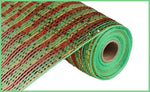 10.25" x 10 yd wide multi color foil mesh red/lime/gold