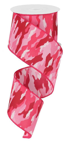 2.5: X 10 YD  Camouflage Multi Pink ribbon