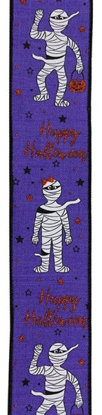 2.5" x 10 yard Mummies/glitter ribbon , Mummy ribbon