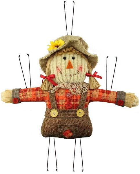 Mini Scarecrow Girl wreath attachment , 13"L X 10"H