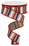 1.5"X 10 yd Horizontal Stripe On Royal