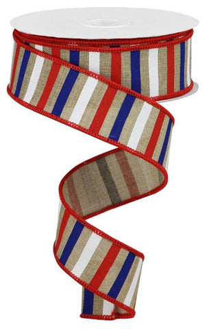1.5"X 10 yd Horizontal Stripe On Royal