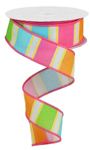 1.5"X 10 yd Bold Stripes On Royal