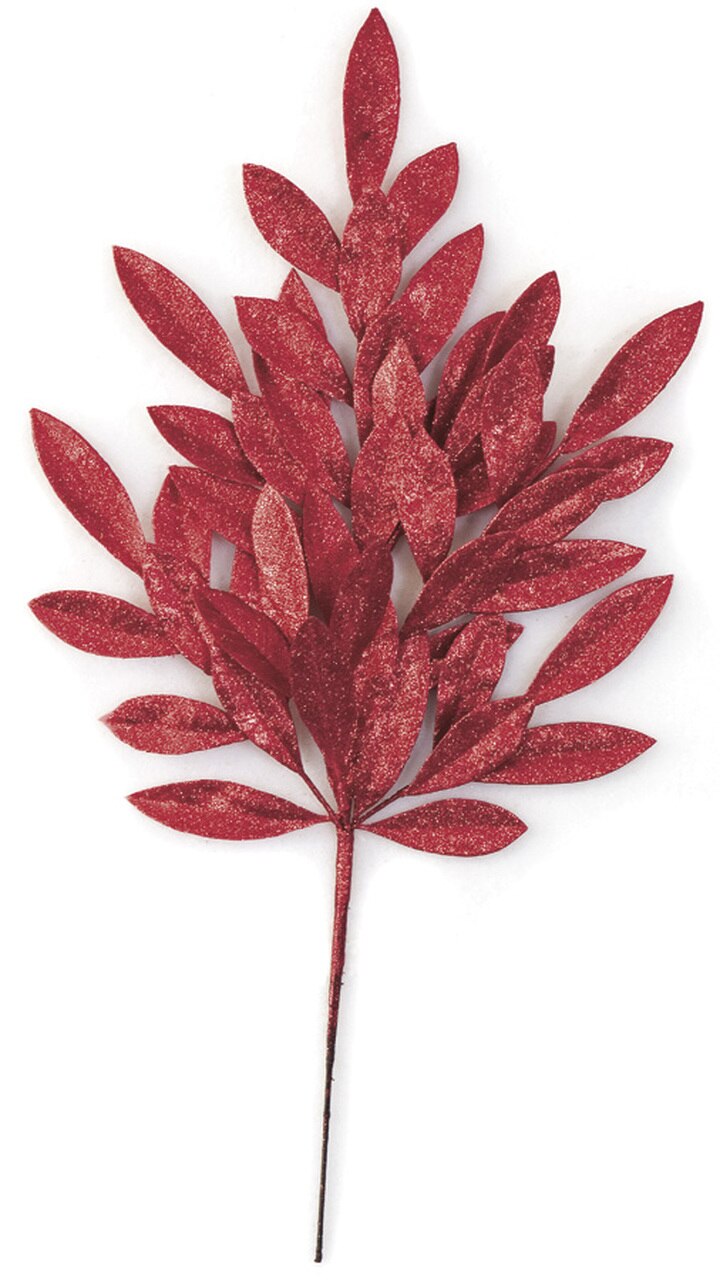 23" Glitter Bay leaf  Red