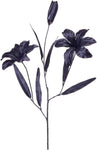 Satin Tiger Lily X2 with Flower Bud Black 25"