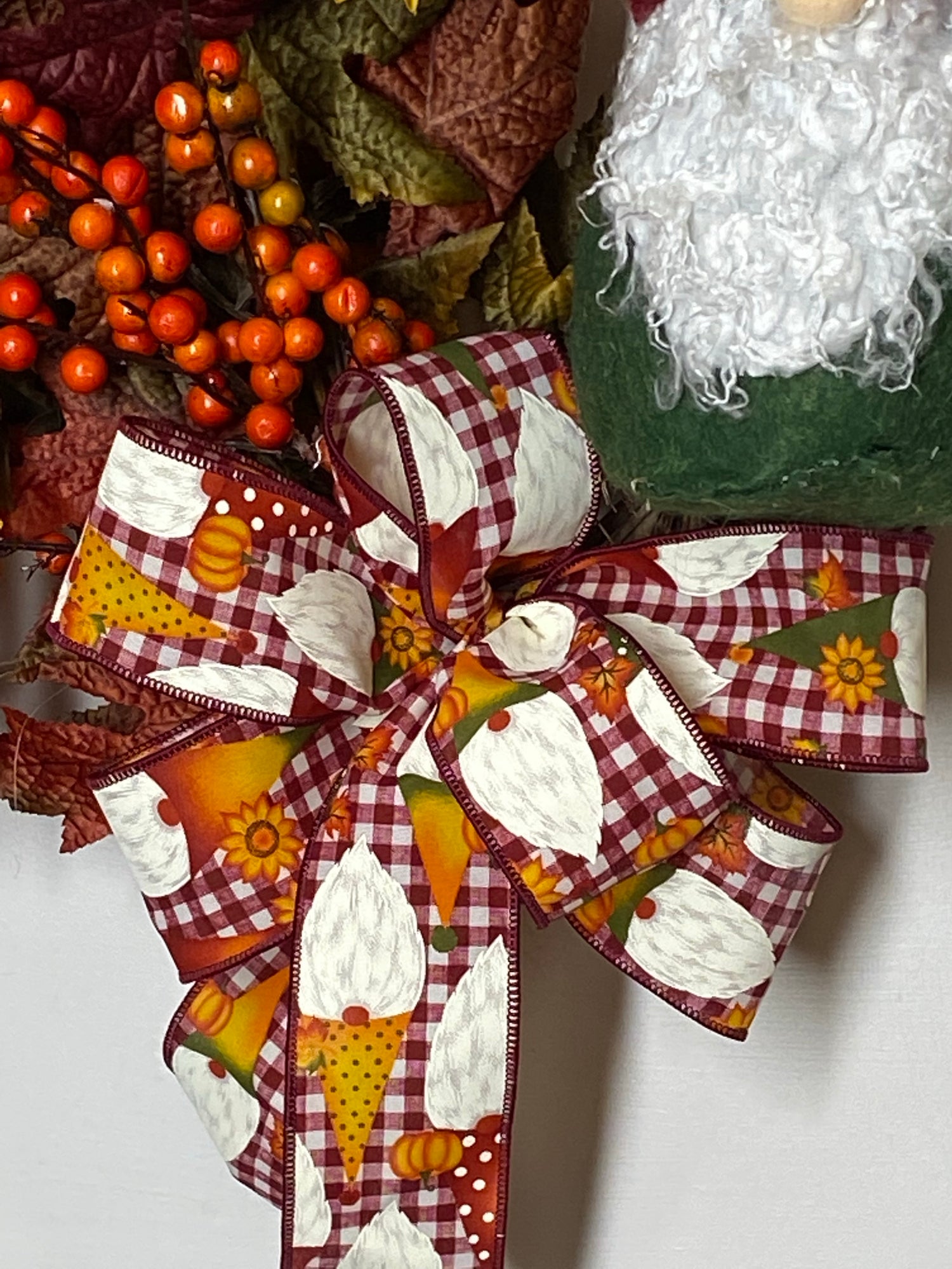 Gnome wreath , fall wreath