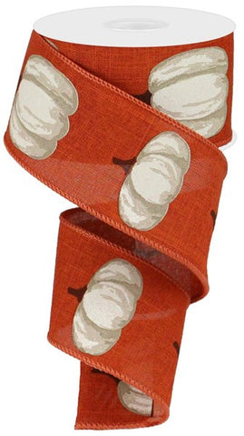 2.5"X 10 yd Pumpkin On Royal
