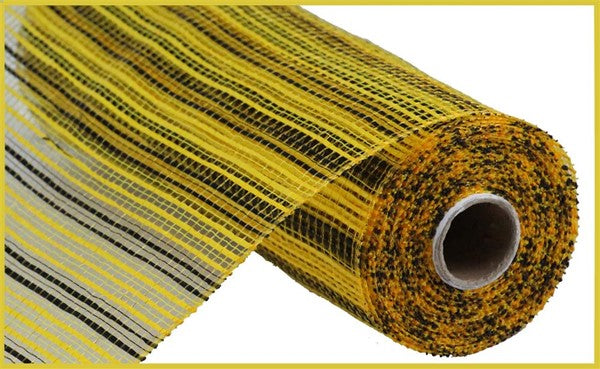 21" x 10 yd Wide strip mesh black/yellow