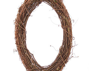 14" x 21" Oval grapevine wreath